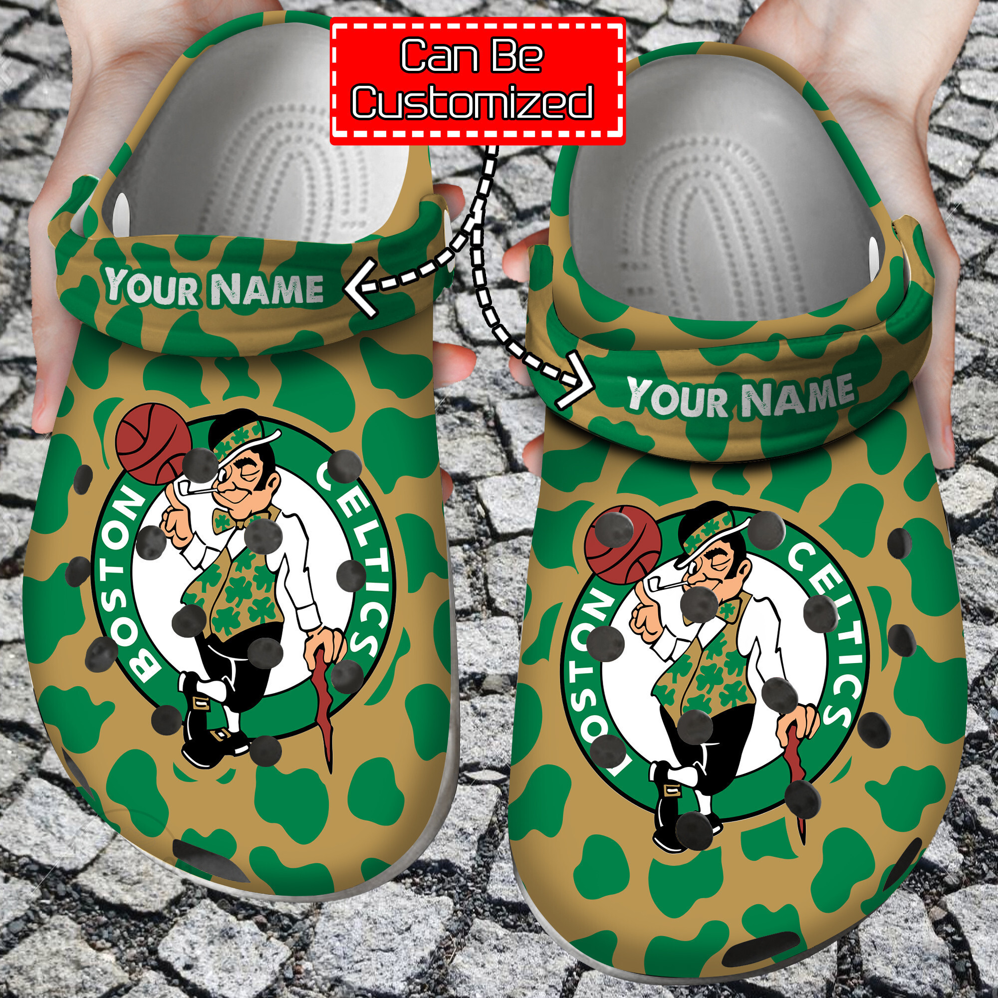 Custom Team Logo Name Basketball Cow Animal Print New Style Clog Crocs Shoes