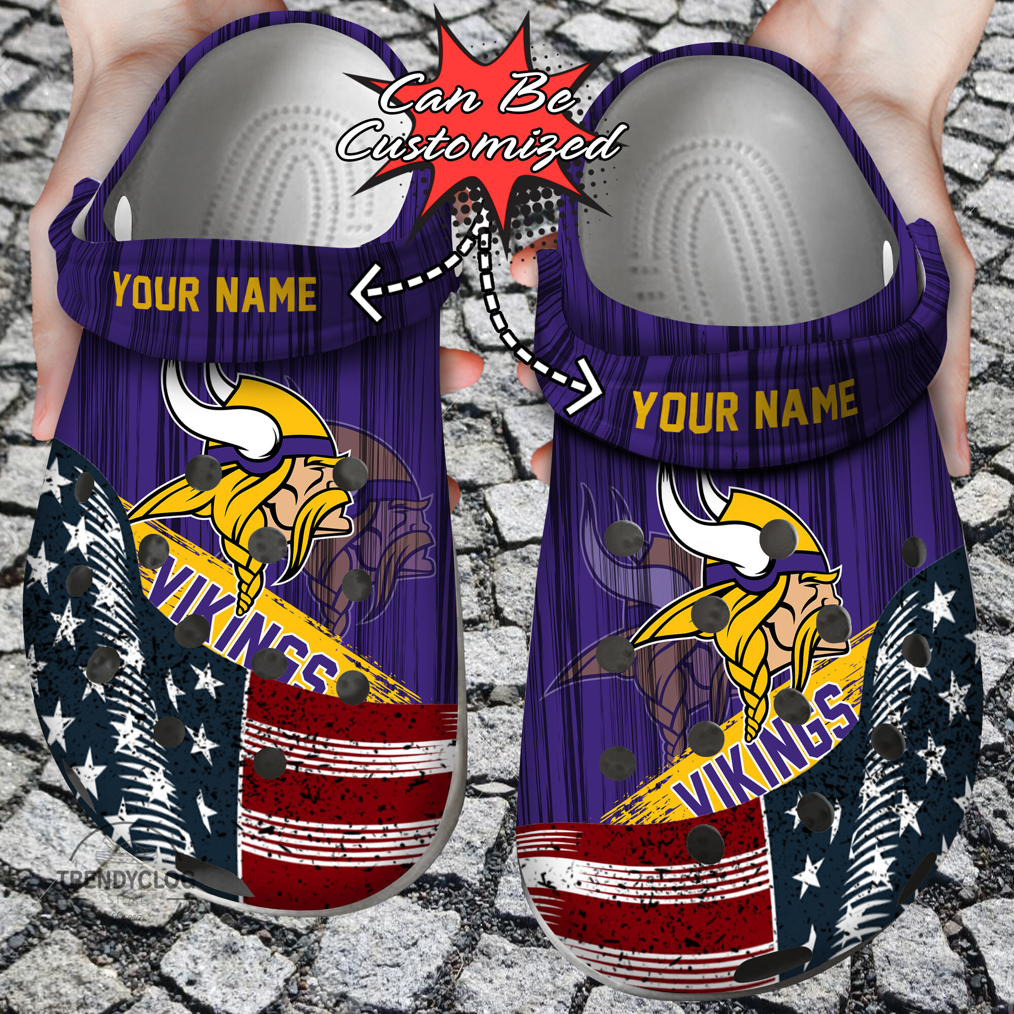 Custom US Flag MVikings New clog Crocs Shoes