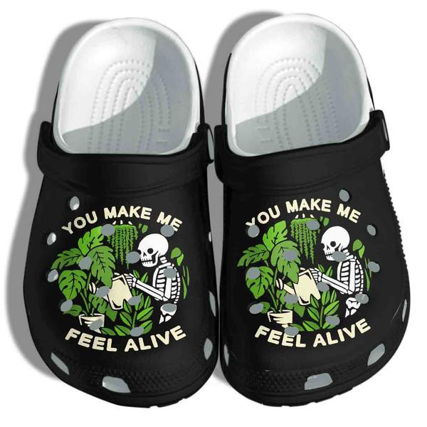 Green Plant Skull Tattoo clog Crocs ShoesCrocs Shoes You Make Me Feel Alive clog Crocs Shoesclog Birthday Gift For Men Women