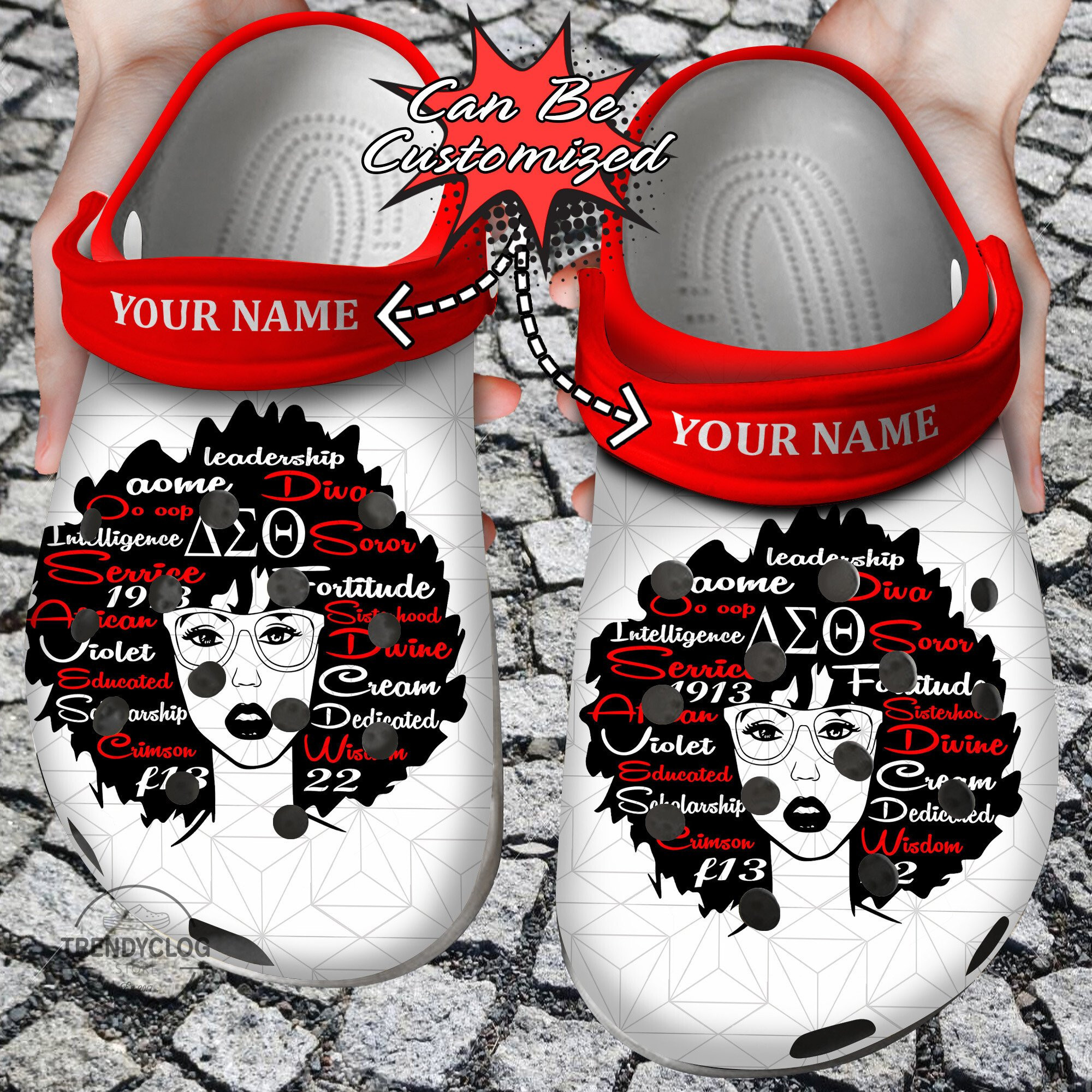 African American Personalized Delta Sigma Theta Girl Clog Crocs Shoes