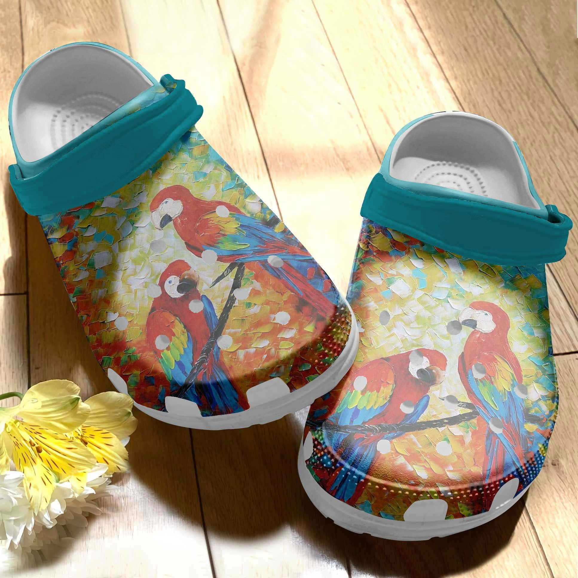 Abstract Parrot Crocs Shoes - Parrot Art Crocs Shoes Crocbland Clog Birthday Gifts For Men Women