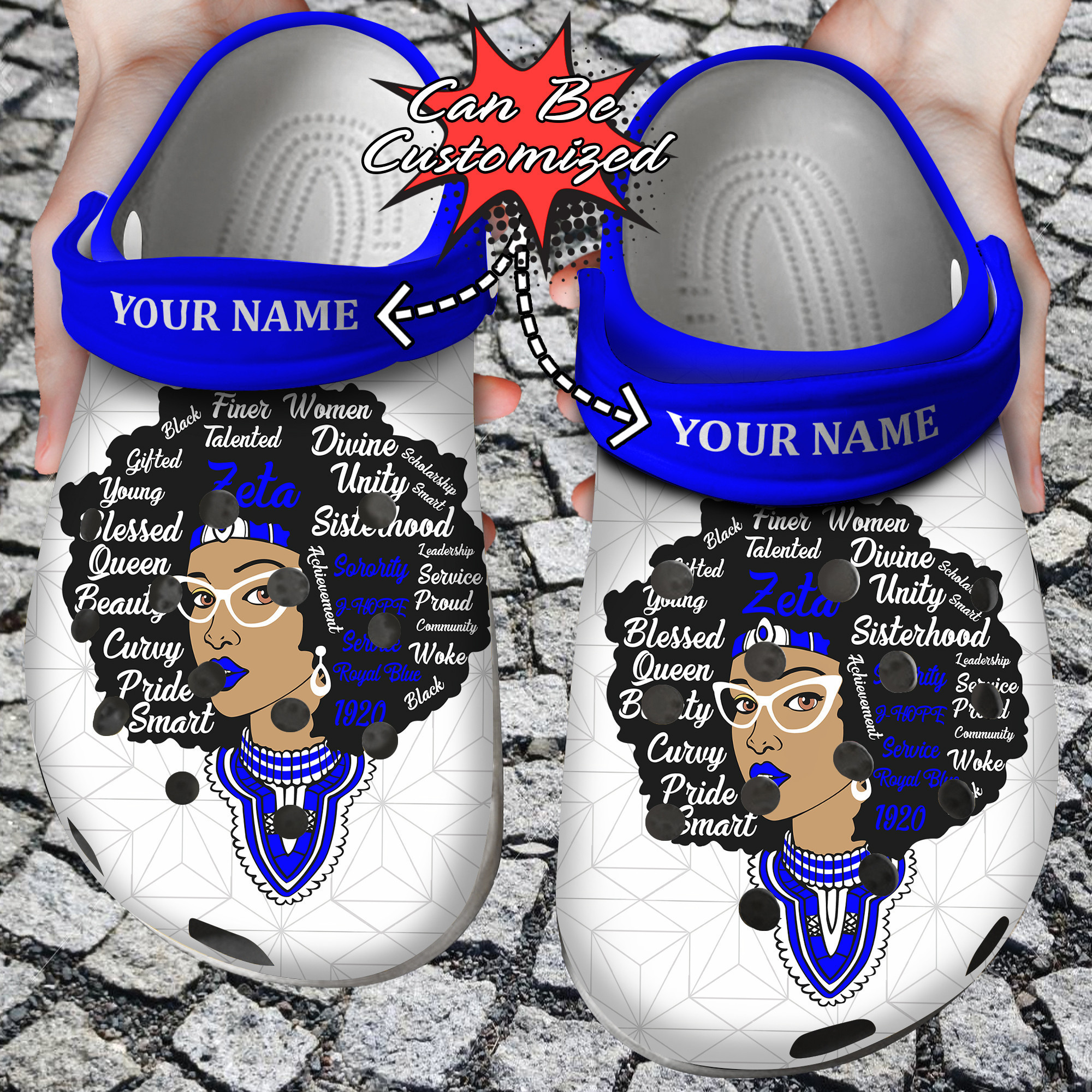 Custom Personalized Cute Afro Girl Zeta Queen Clog Crocs Shoes