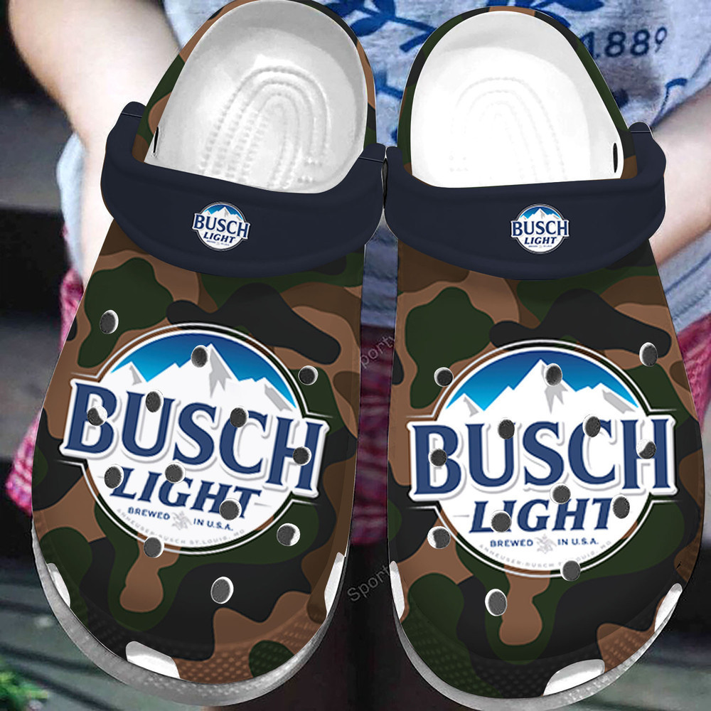 Busch Light Army Camouflage Pattern Clogs Crocs Shoes