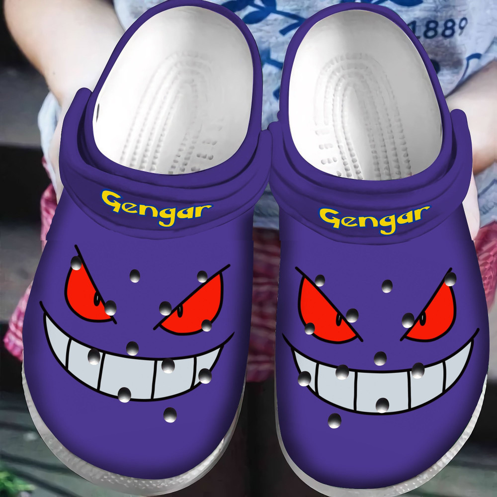 Gengar Pokemon Purple Clogs Crocs Shoes