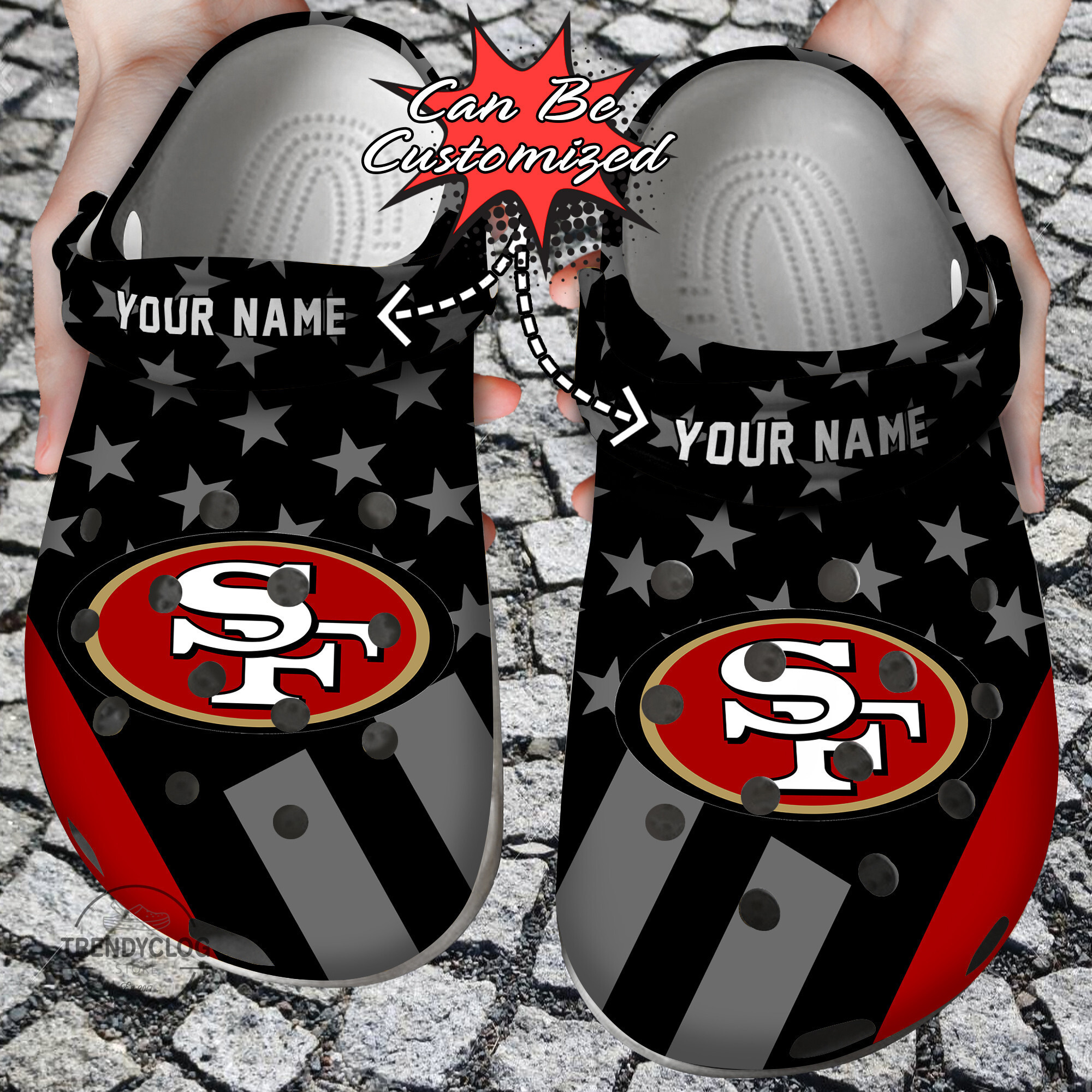 Football Personalized SF49 Star Flag Clog Crocs Shoes