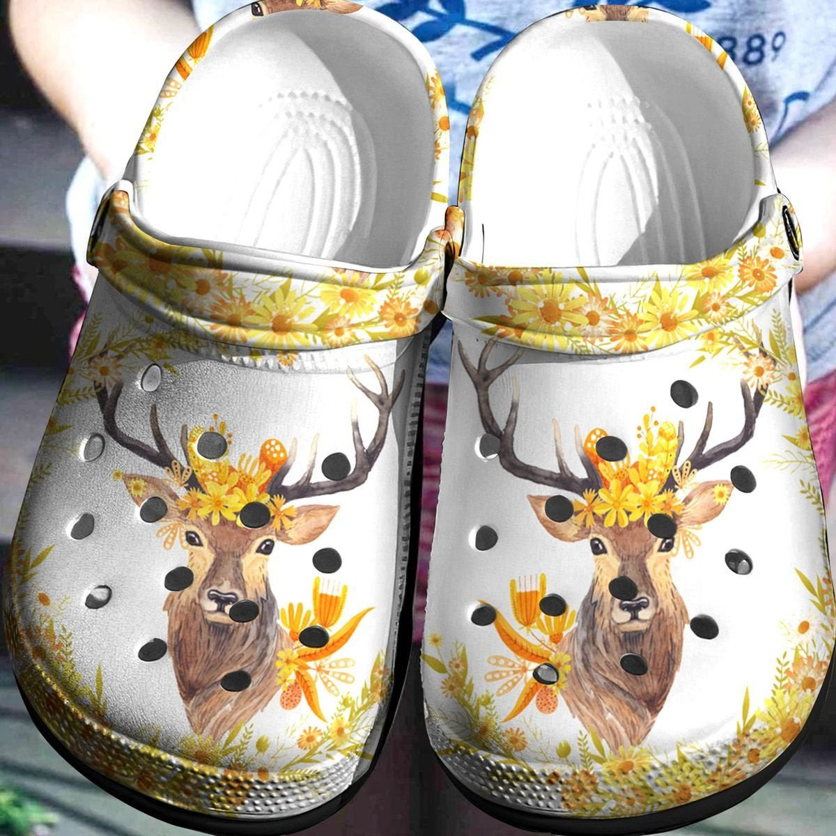 Deer Flowers Cute Crocs Shoes - Love For Deer Flowers Bekind Autumn Crocbland Clog