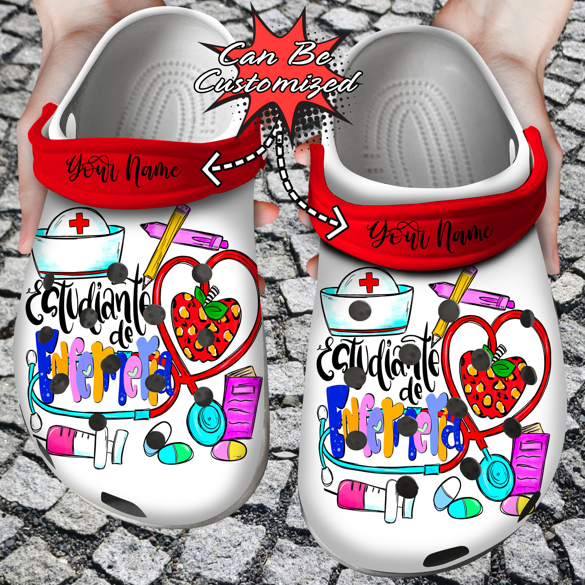 Custom Personalized School Registered Nurse Clog Crocs Shoes