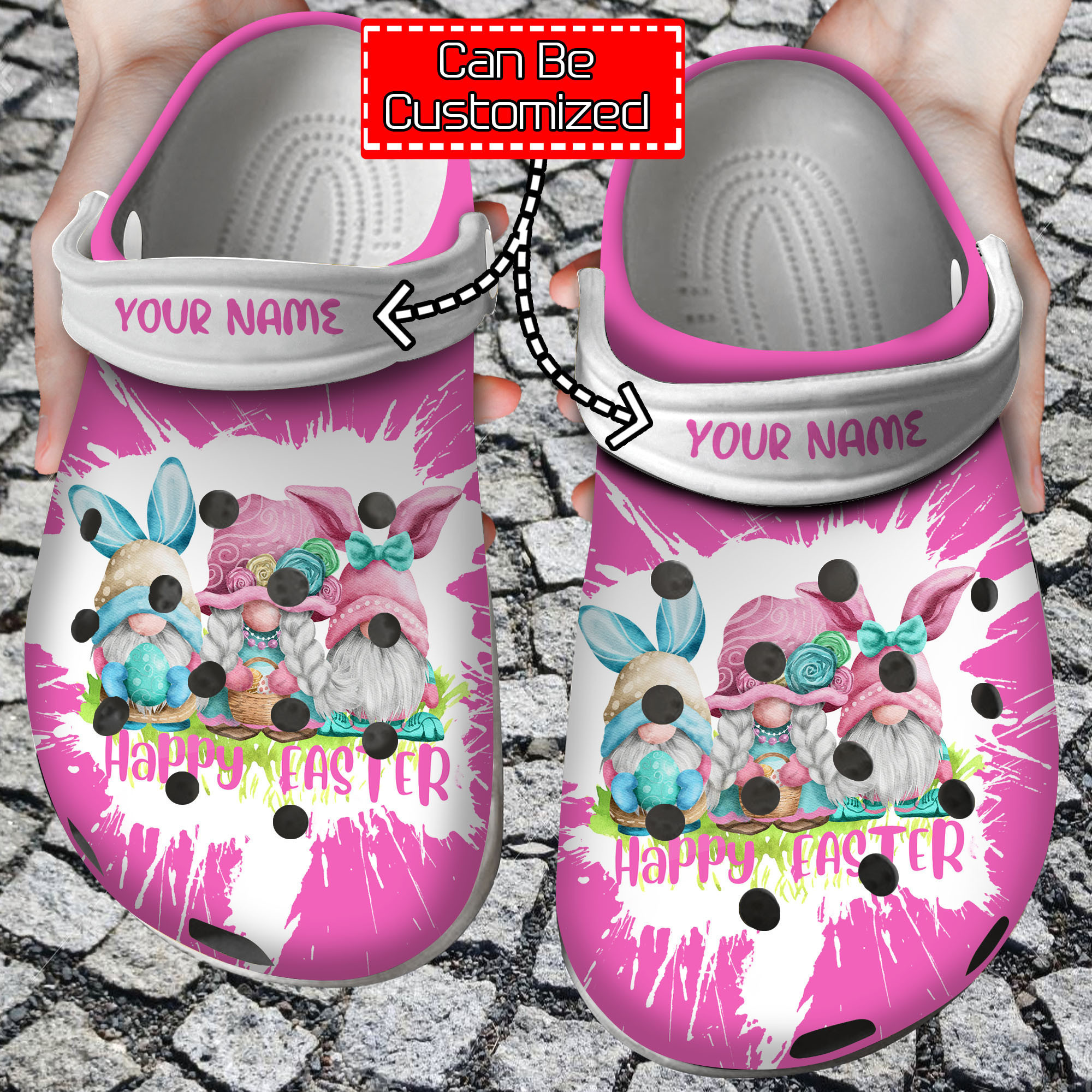 Easter Personalized Happy Easter Gnome Clog Crocs Shoes