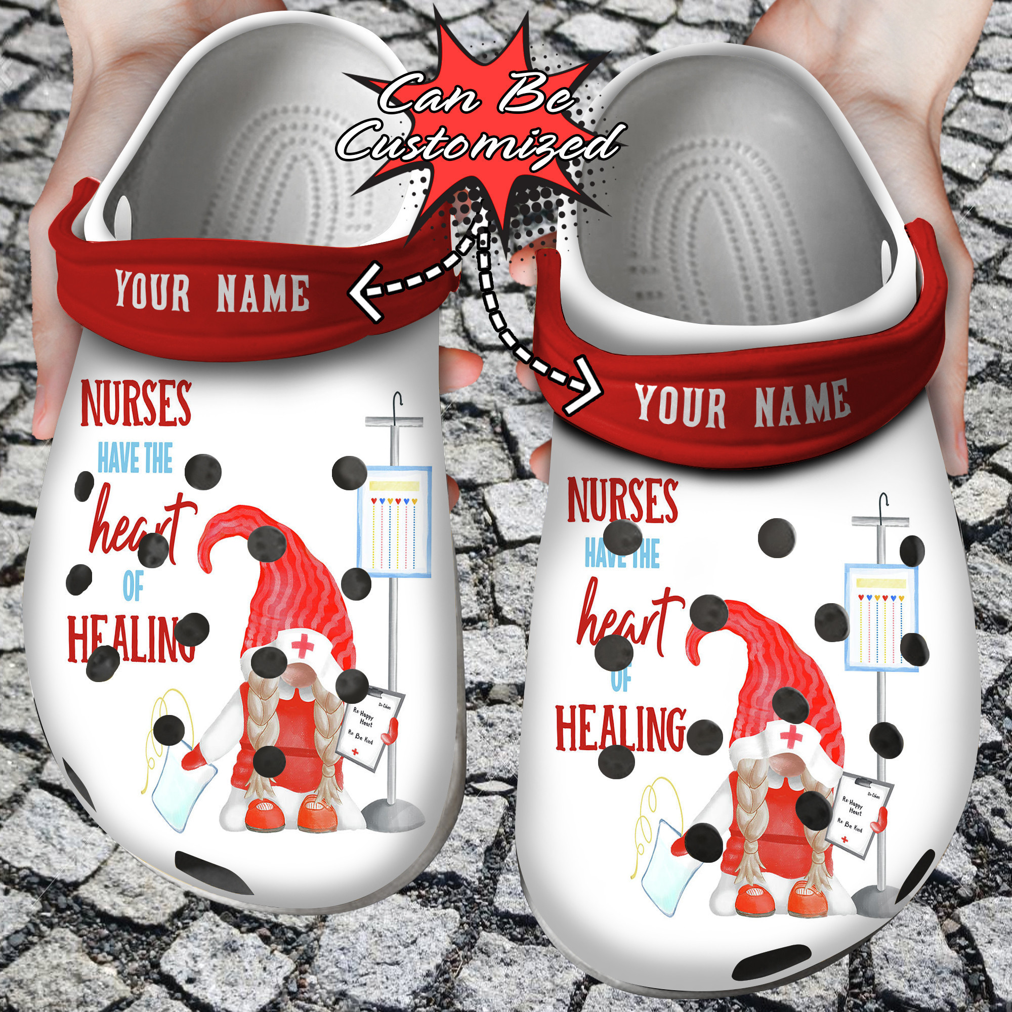 Nurse Personalized Nurse Gnome Healing Clog Crocs Shoes