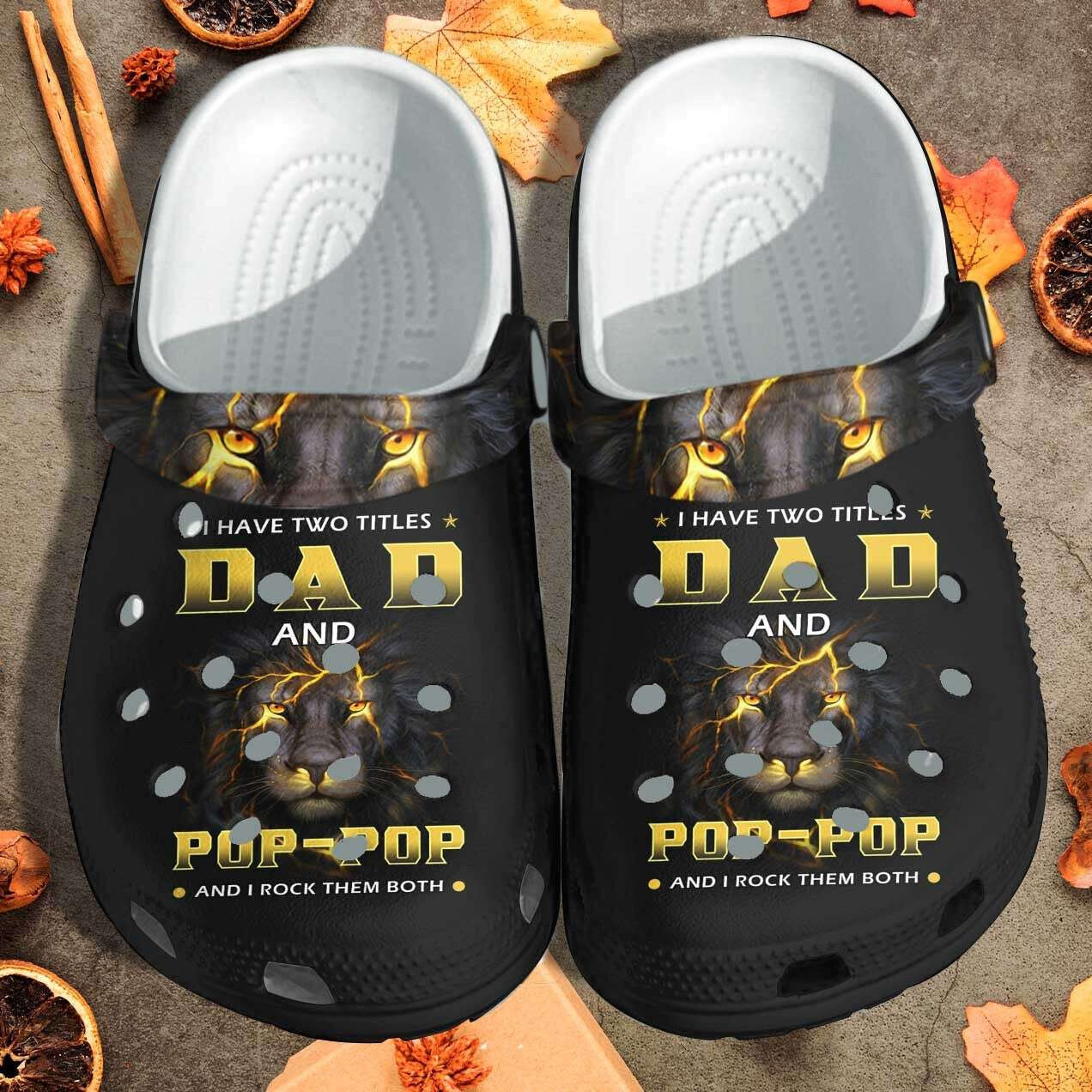 Black Lion Father Black King Dad Honor Papa Crocband Clogs