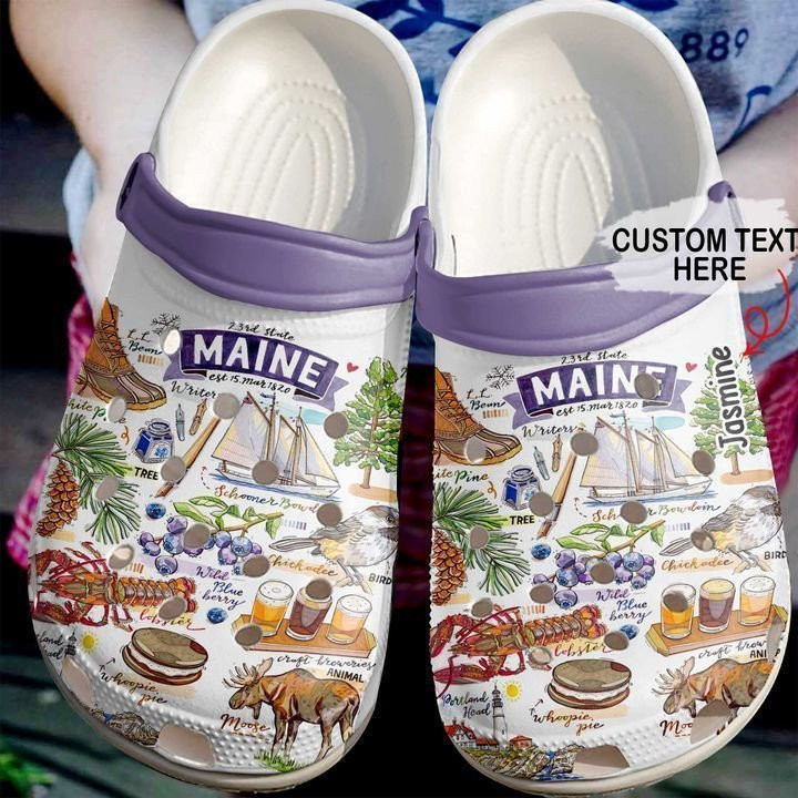 Maine Personalized Proud Classic Clogs Crocs Shoes