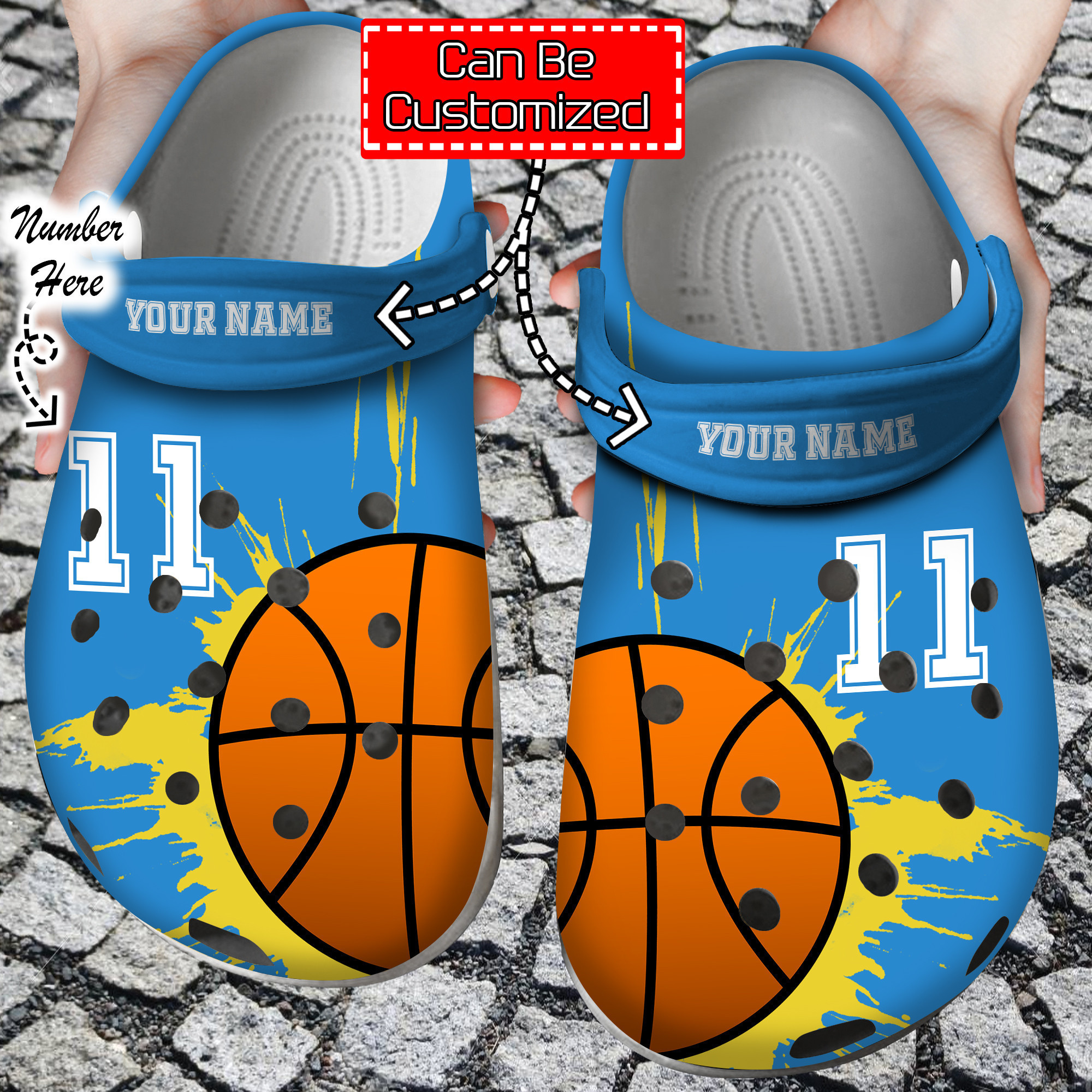 Basketball Crocs Basketball Personalized Lover Blue Clog Crocs Shoes