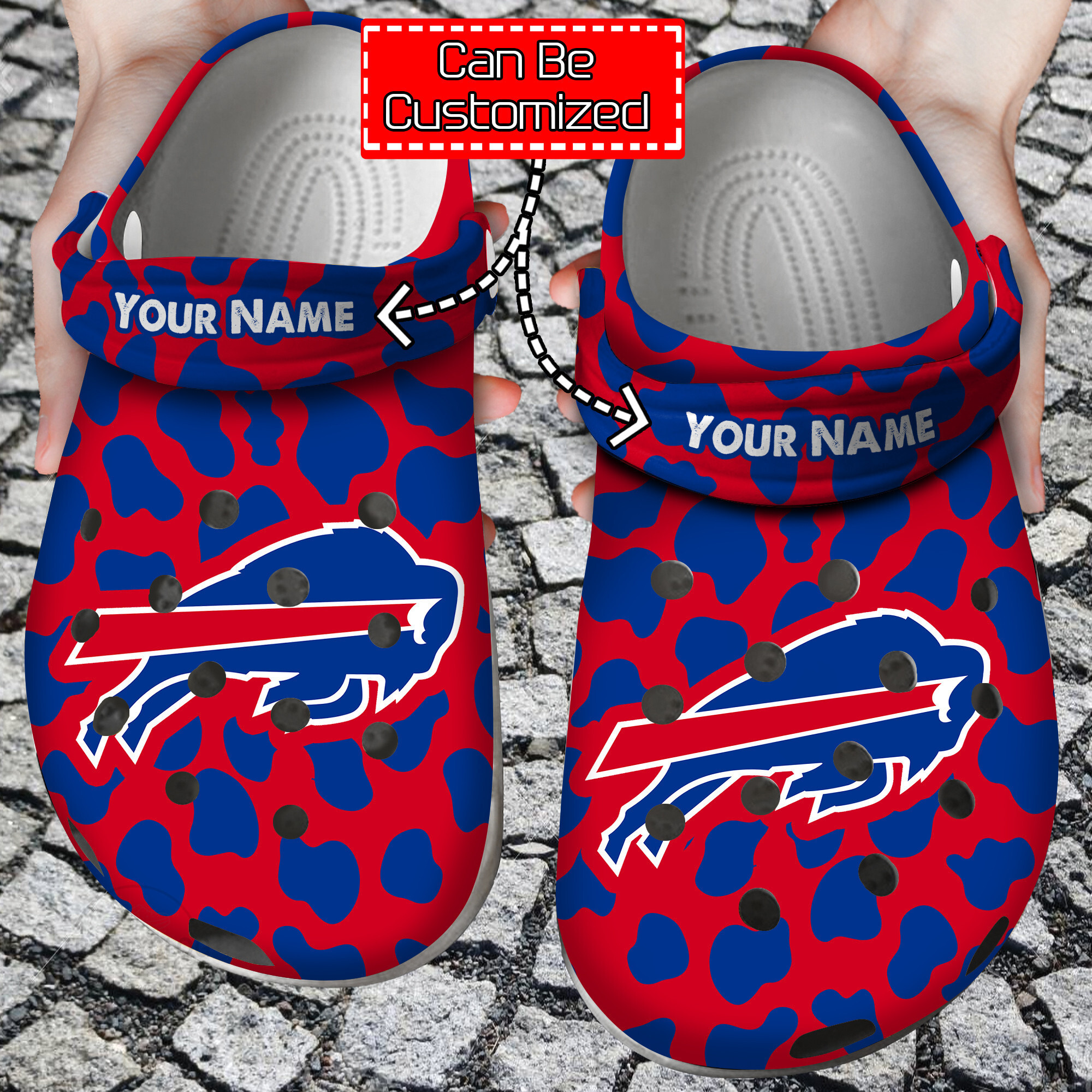 Custom Team Logo Name Football Cow Animal Print New Style Clog Crocs Shoes