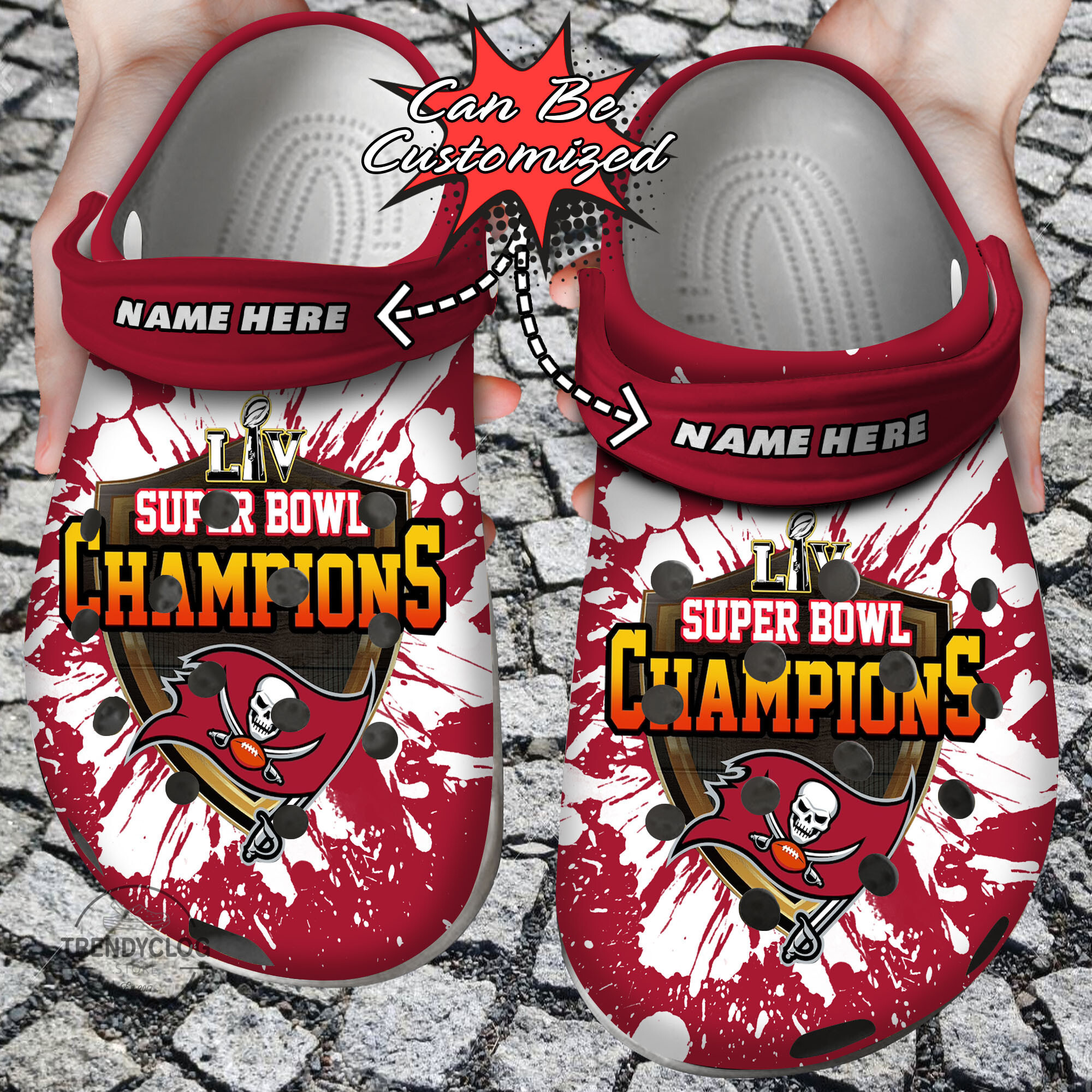 Football Personalized TB Buccaneers Super Bowl Clog Crocs Shoes