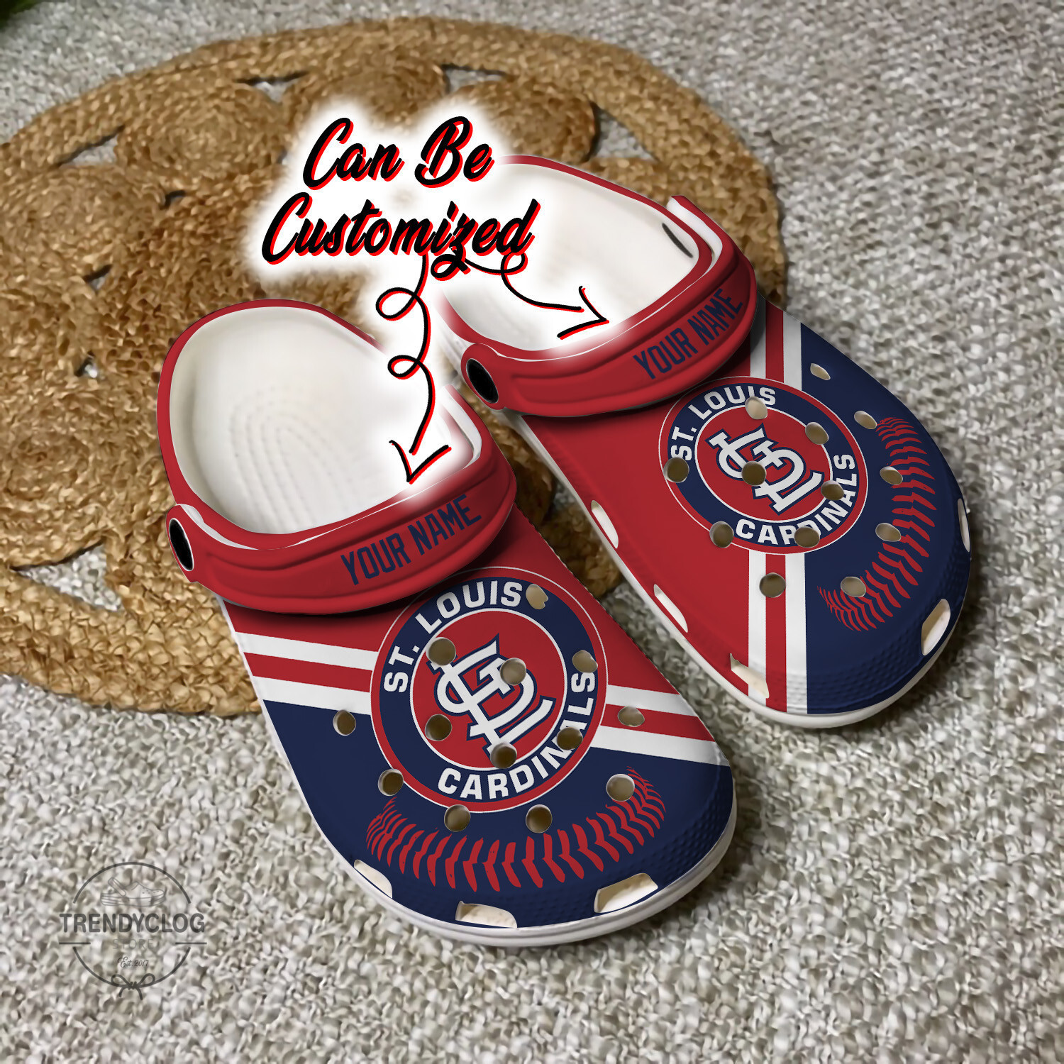 Baseball StL Cardinals Personalized Baseball Logo Team Clog Crocs Shoes
