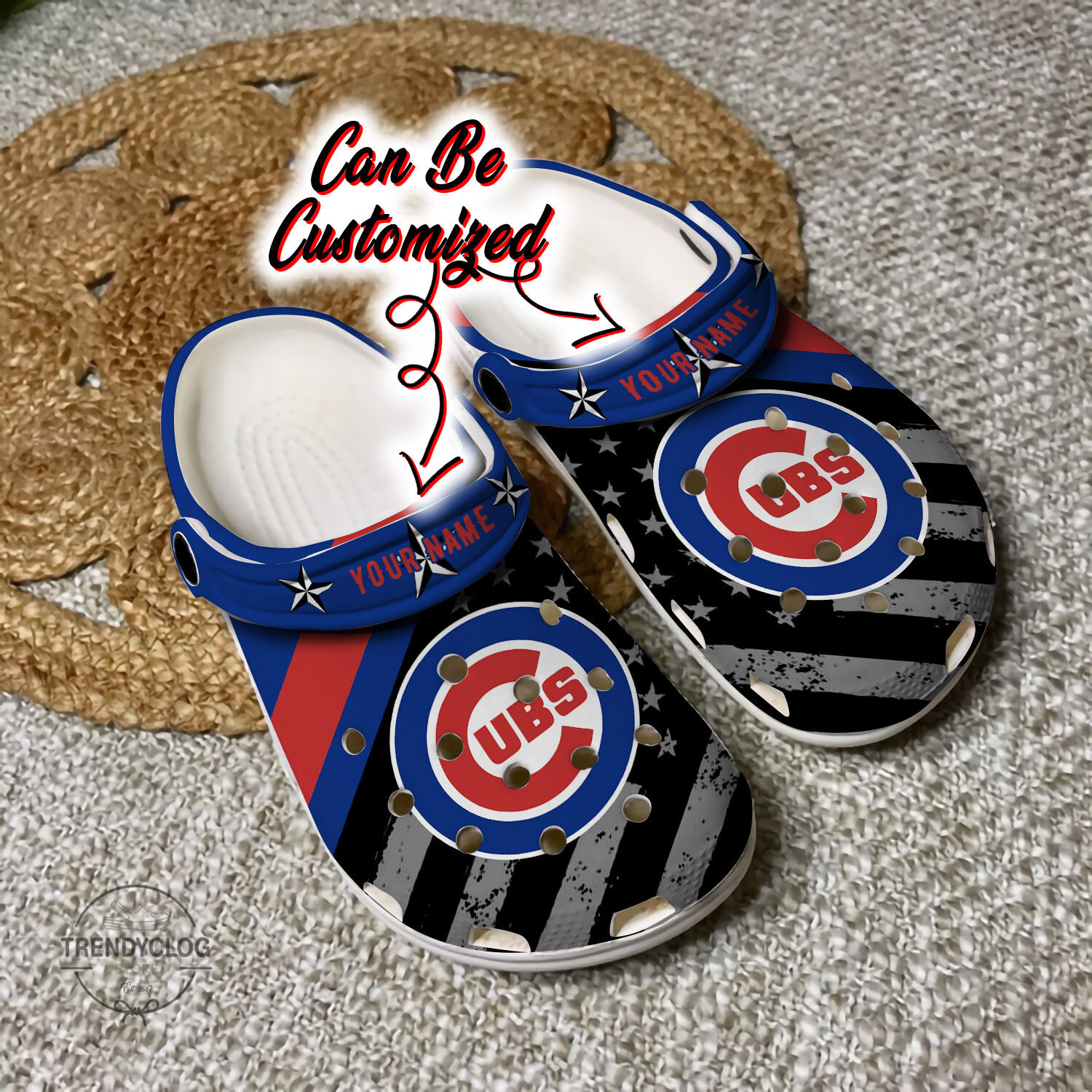 Baseball Personalized CCubs American Flag Clog Crocs Shoes