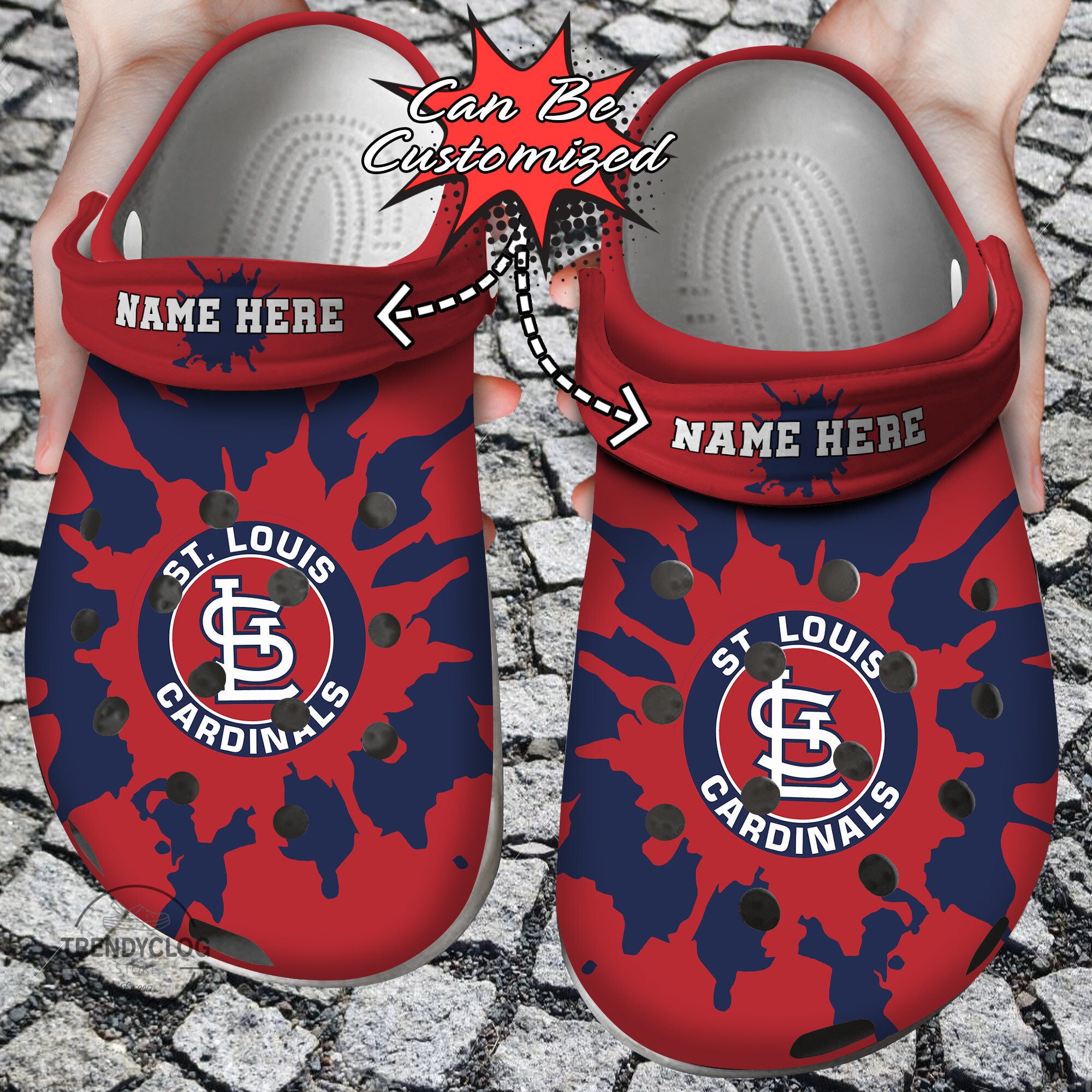 Baseball Personalized StL Cardinals Color Splash Clog Crocs Shoes