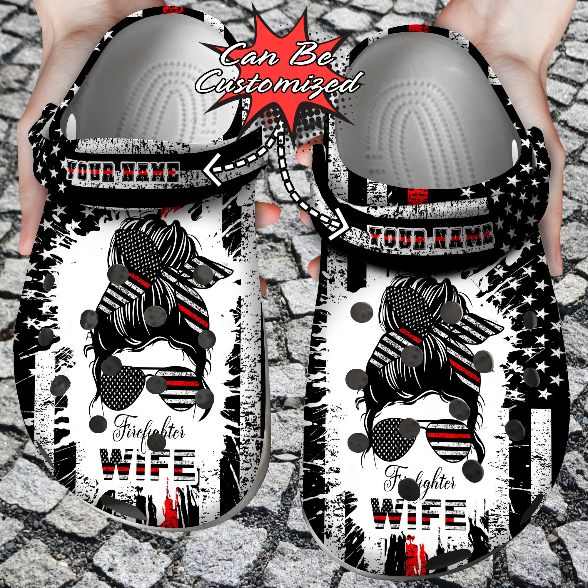 Firefighter Personalized Woman Firefighter Wife Clog Crocs Shoes