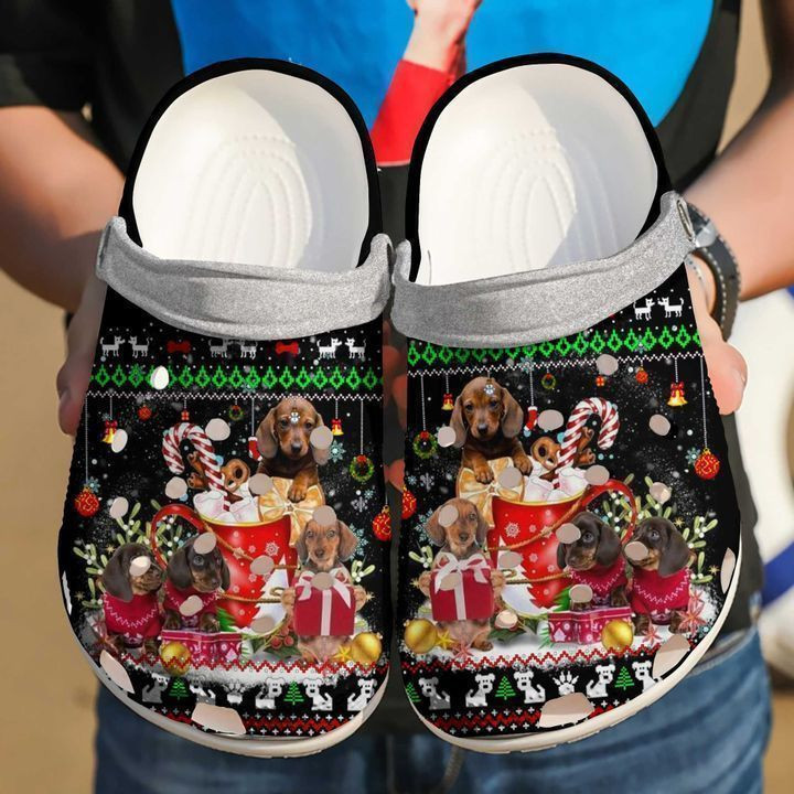 Dachshund Christmas Gang Classic Clogs Crocs Shoes