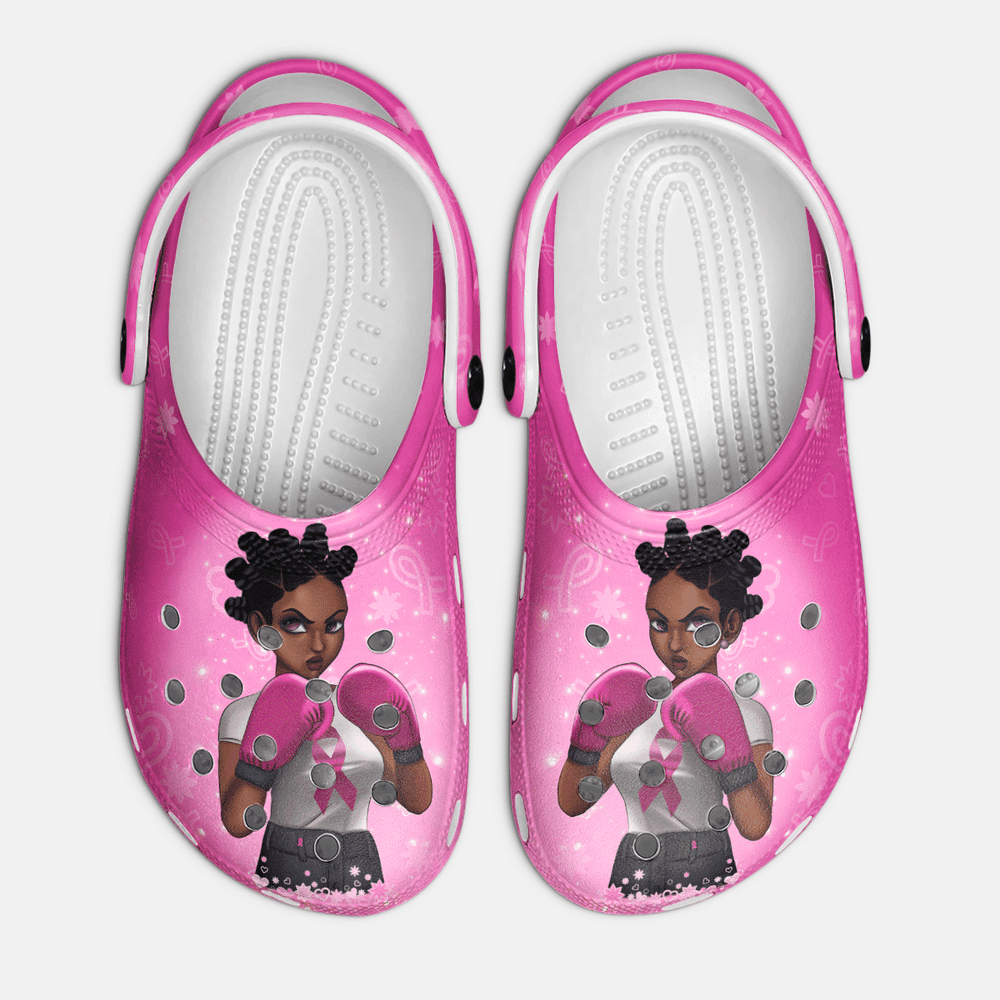 Black Girl Breast Cancer Awareness Classic Clogs Crocs Shoes