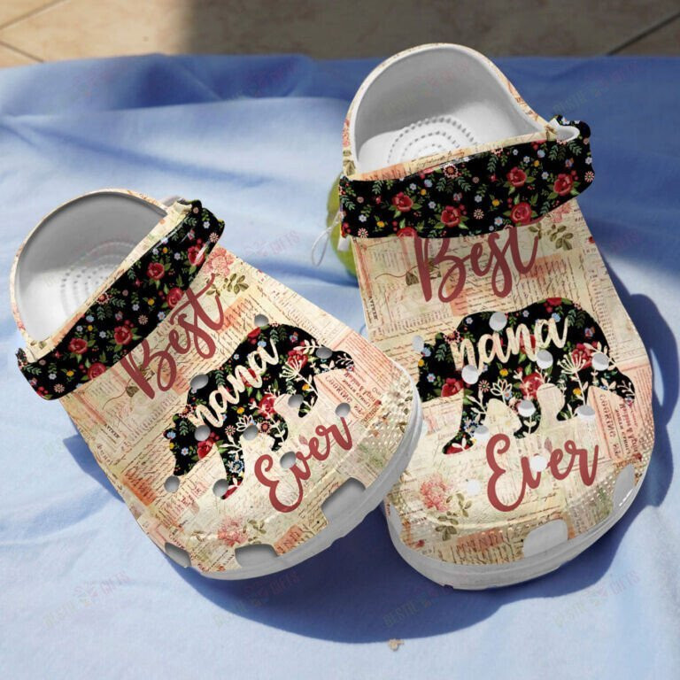 Best Nana Bear Ever Crocs Shoes Clogs Gifts For Mothers Day Grandma