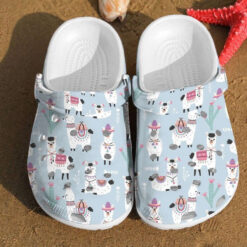 Llama Pattern Alpaca Gift For Lovers Comfortable Summer Clog Crocs Shoes