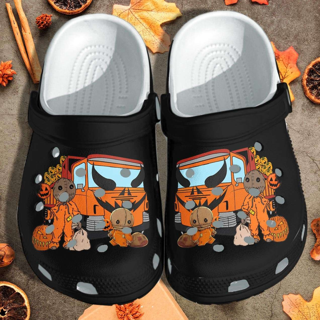 Halloween Pumpkin Truck Crocband Clogs Crocs Shoes