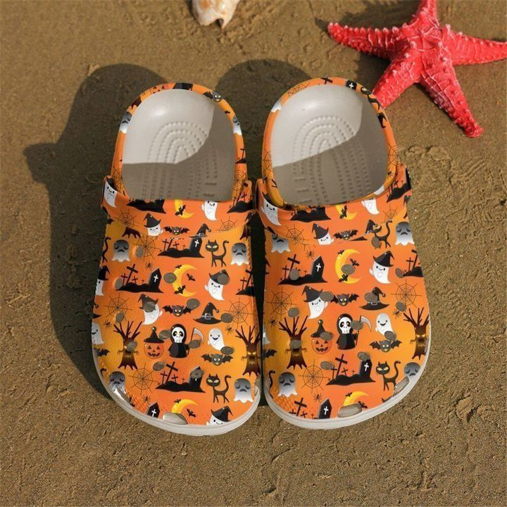 Halloween Seamless Pattern Clog Crocs Shoes