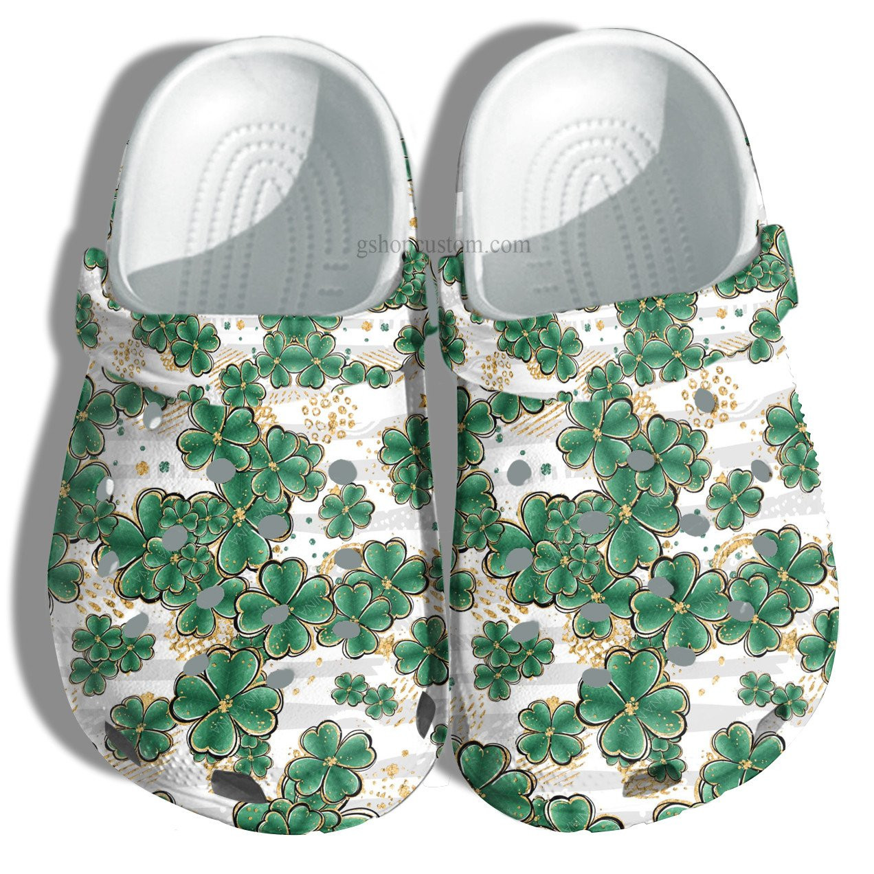 Lucky Charm Gem Crocs Shoes - Clover Leaf Lucky Crocs Shoes Croc Clogs Gift Men Women