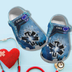 Ems Live To Save Lives Blue Croc Crocs Shoes Gift Grandaughter Birthday- Ems Worker Crocs Shoes Croc Clogs For Team Ems