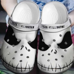 Halloween White Jack Skellington Face Horror Movie Crocband Clogs