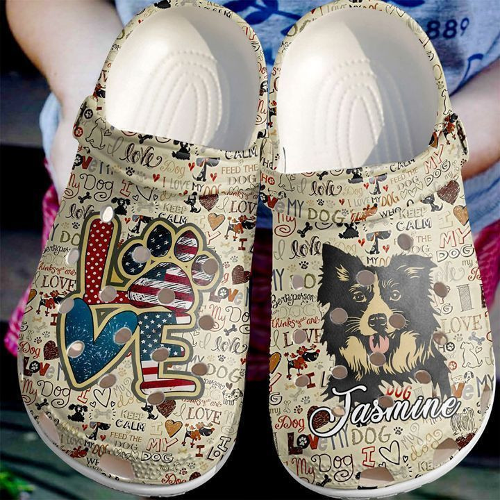 Border Collie Personalized Love Vintage Classic Clogs Crocs Shoes