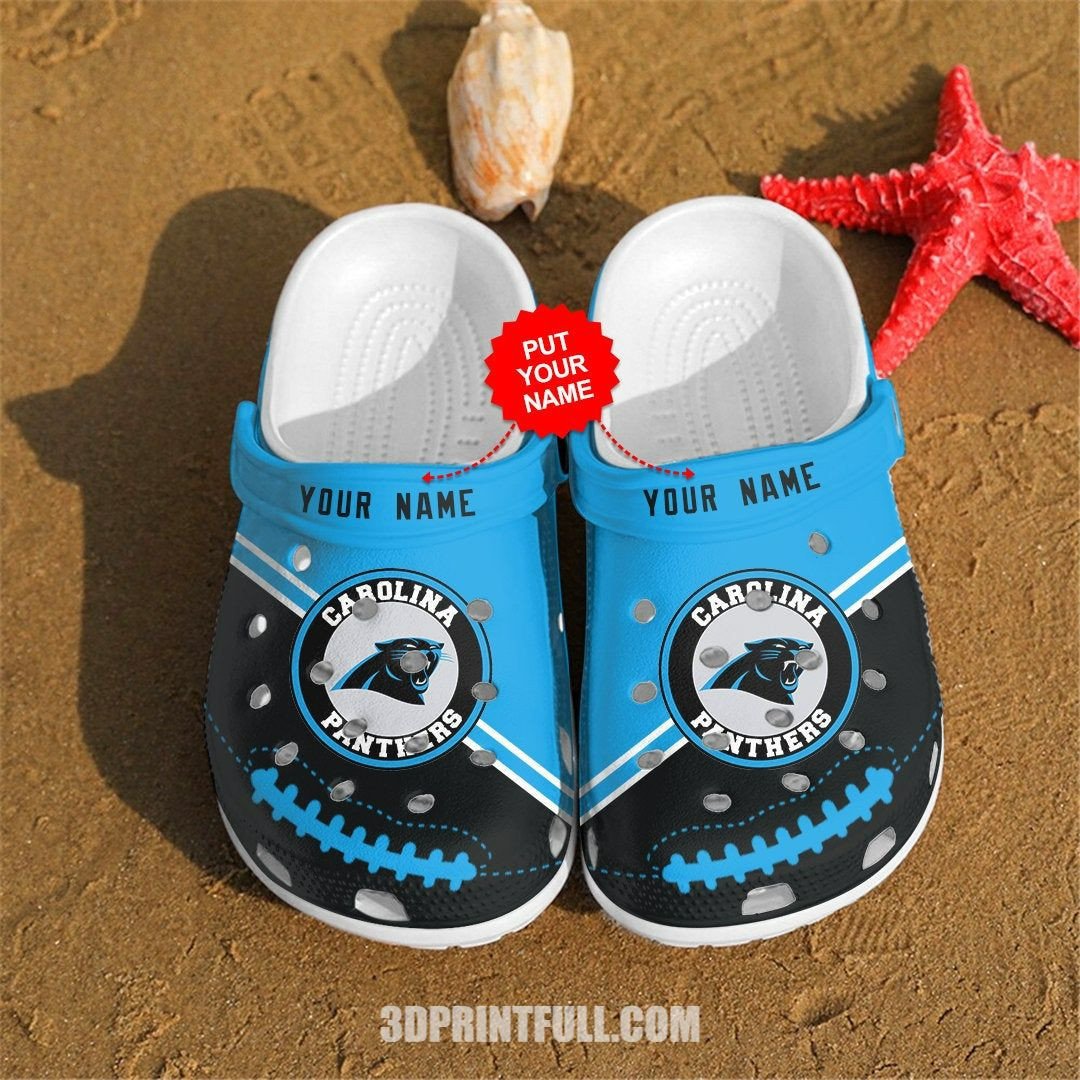 Carolina Panthers Personalized Custom For Nfl Fans Clog Crocs Shoes