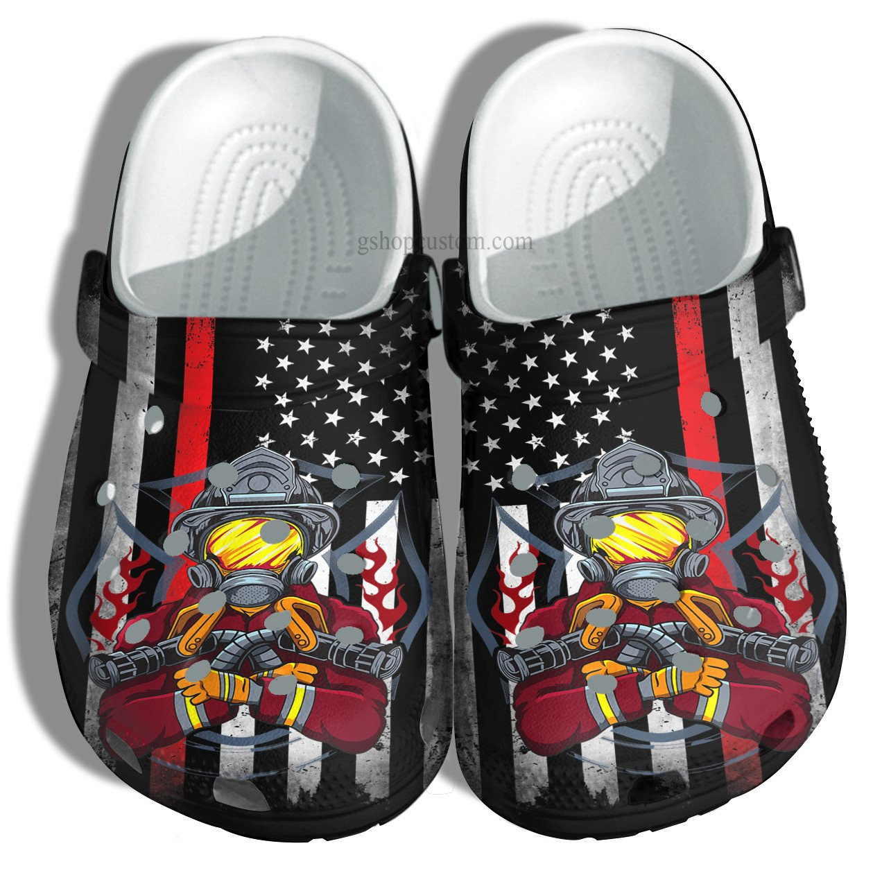 Firefighter Usa Flag Crocs Shoes - Firefighter Army Crocs Shoes Croc Clogs Gift Men Women Father Day