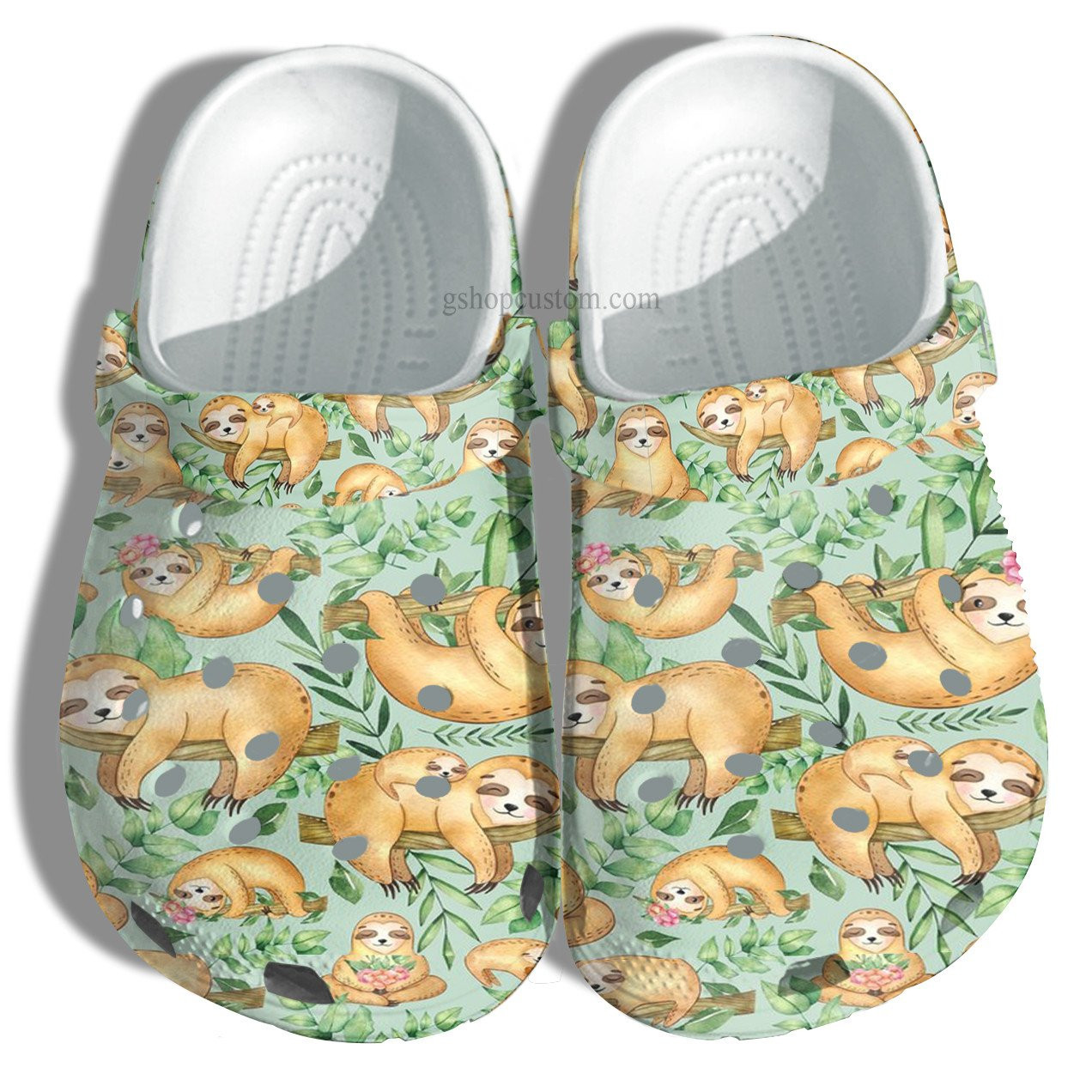 Chibi Sloth Sleeping Crocs Shoes - Sloth Lazzy Funny Day Crocs Shoes Croc Clogs Gift