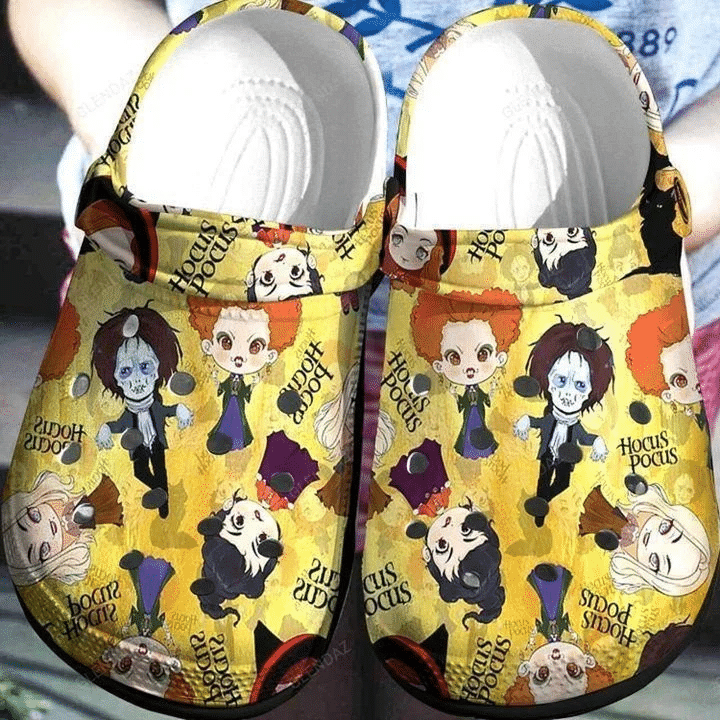 Cartoon Hocus Pocus Witches Yellow Clogs Crocs Shoes