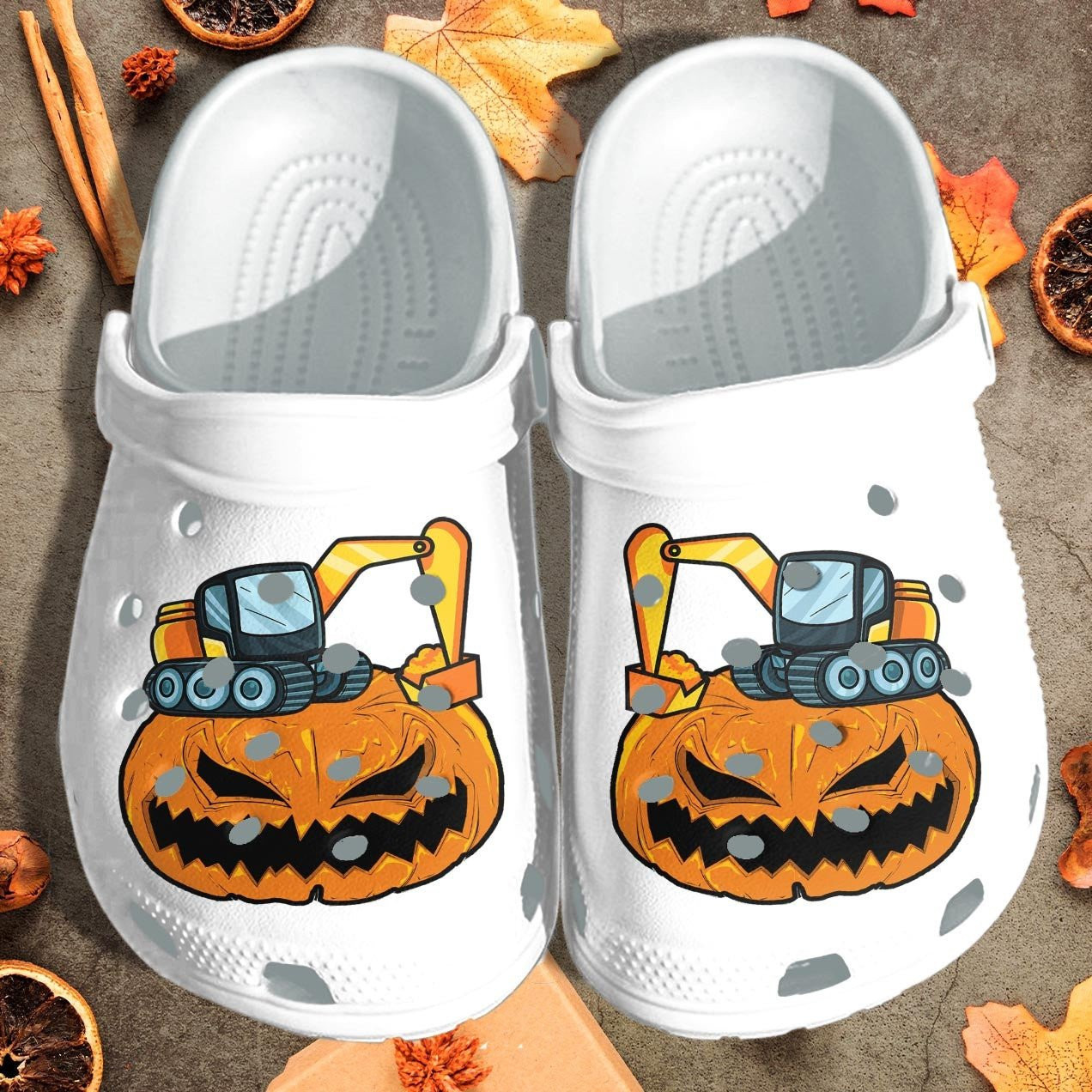 Cranes Truck Pumpkin Halloween Clog Crocs Shoes Birthday Gift