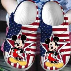 Mickey Mouse America Flag Patriot Crocband Clogs