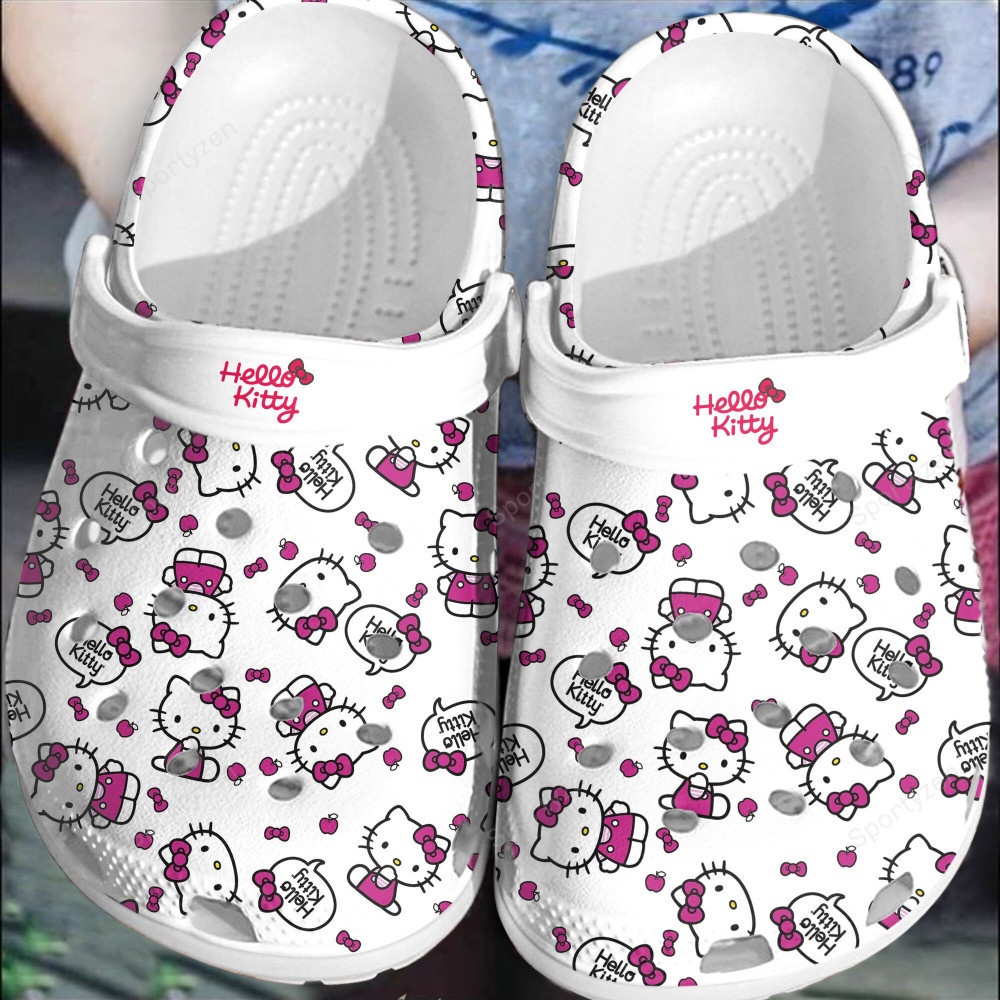 Hello Kitty So Cute Pink White Clogs Crocs Shoes