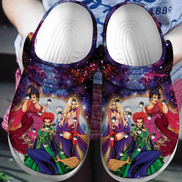 Galaxy Hocus Pocus Witches Halloween Clogs Crocs Shoes