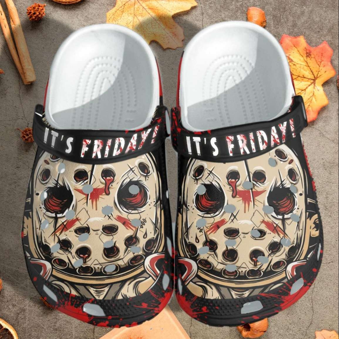 Halloween Creepy Jason Chibi Its Friday 13Th Crocband Clogs