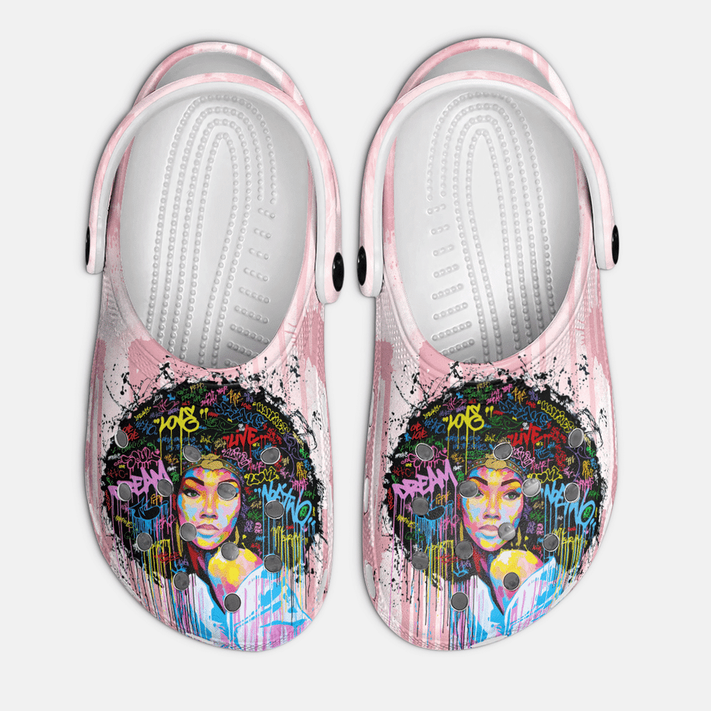 Afro Girl Colorful Art Black Women Classic Clogs Crocs Shoes