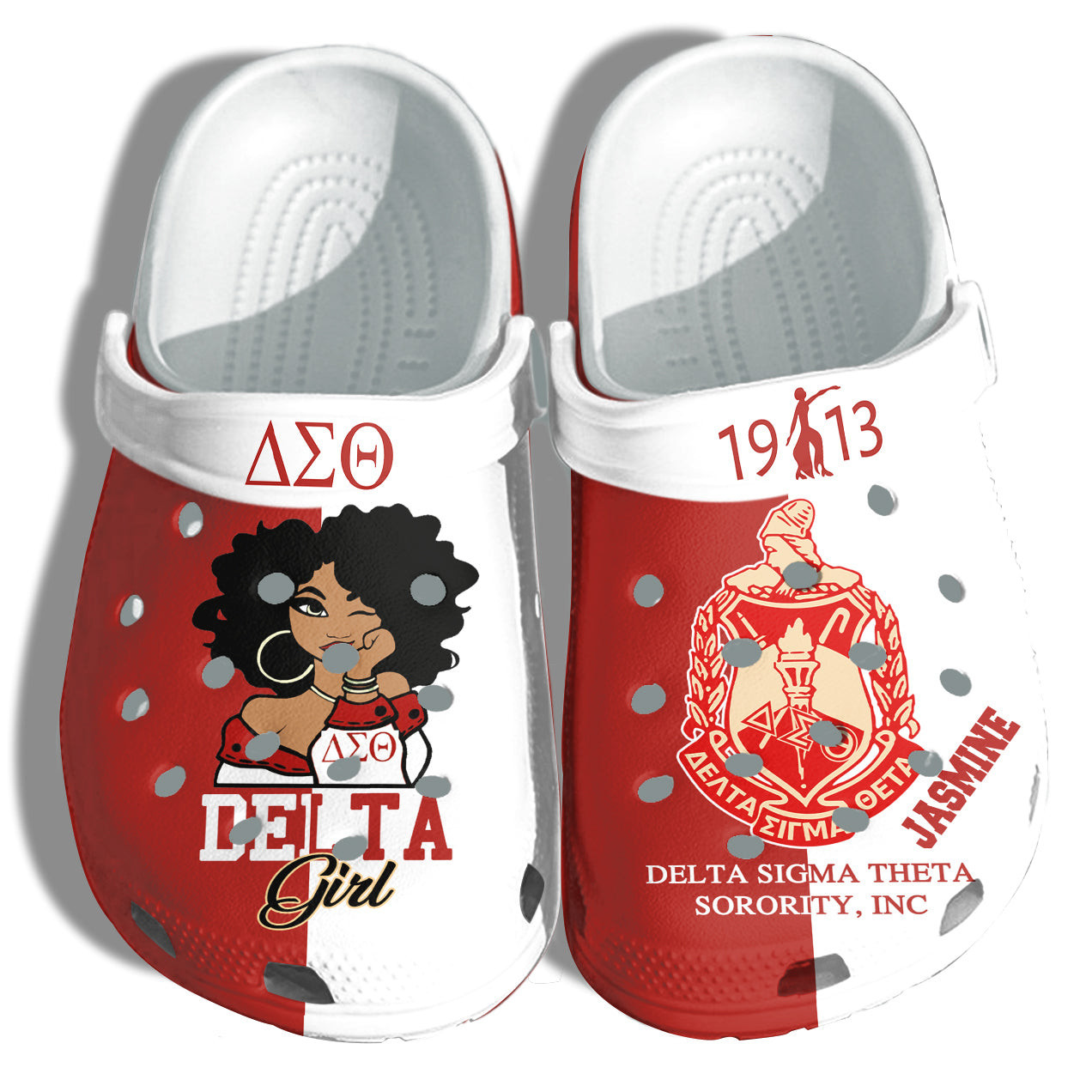 Delta Girl Customize Crocs Shoes Clog Gift Black Girl - Black Queen Delta Juneteenth Crocs Shoes - Delta-Girl