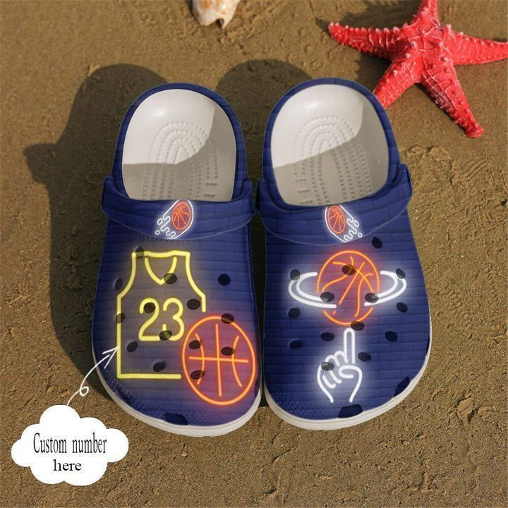 Basketball Personalized Neon Classic Clogs Crocs Shoes