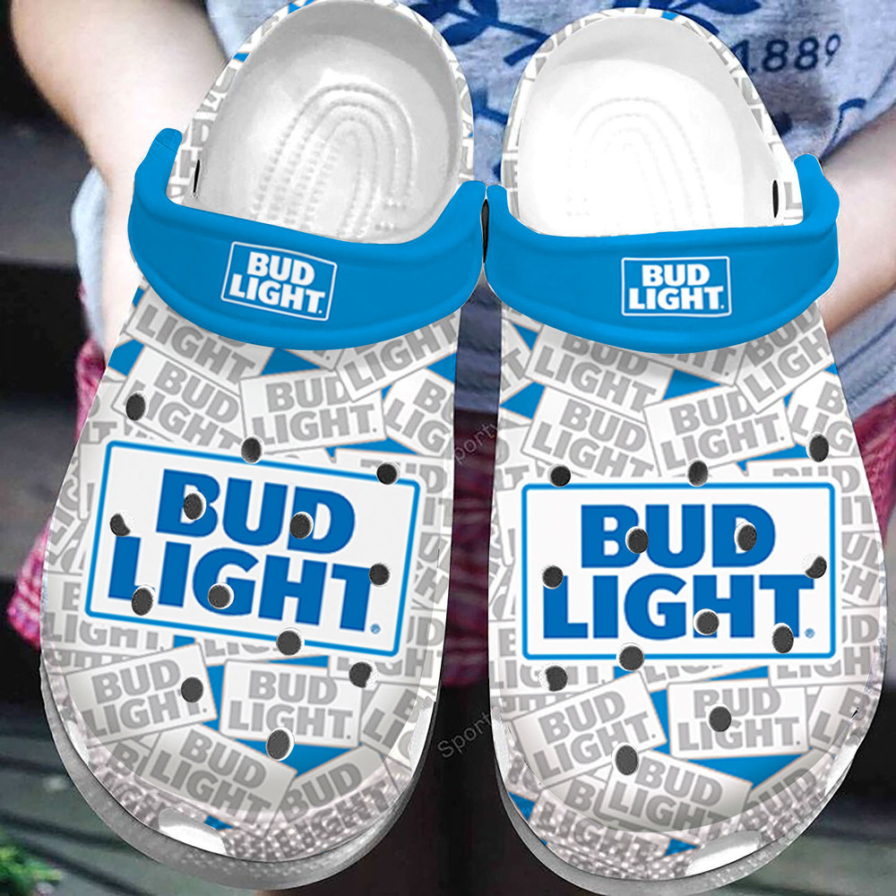 Bud Light Blue Clogs Crocs Shoes