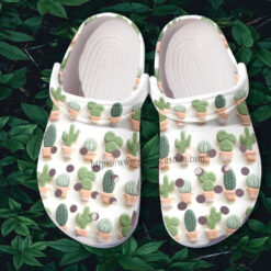 Cactus Sticker 3D Cute Crocs Shoes Gift Birthday Women- Cactus Garden Workder Crocs Shoes Croc Clogs