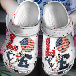 Love Usa Volleyball Crocs Shoes - Volleyball Games Sport Clogs Gift For Men Women