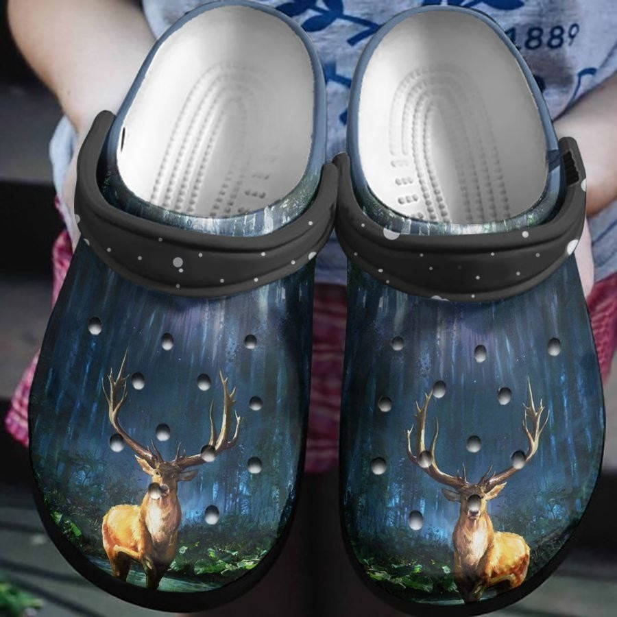 Falling Star Deer In Night Crocs Shoes Clog Birthday Gift For Men Women