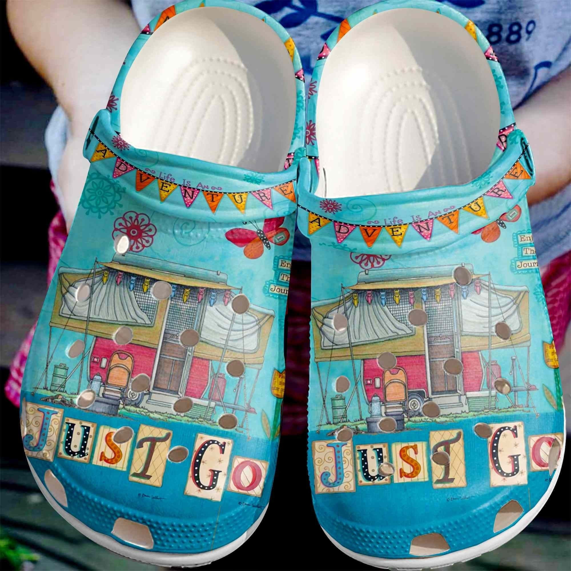 Life Is An Adventure Crocs Shoes - Just Go In Bus Clogs Gift For Children