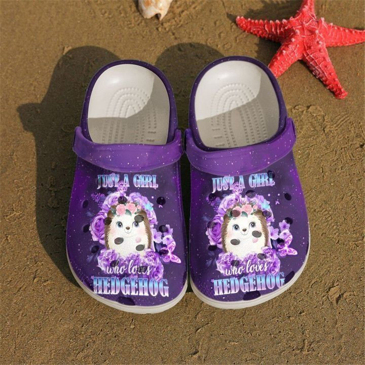 Hedgehog Just A Girl Who Loves Clog Crocs Shoes